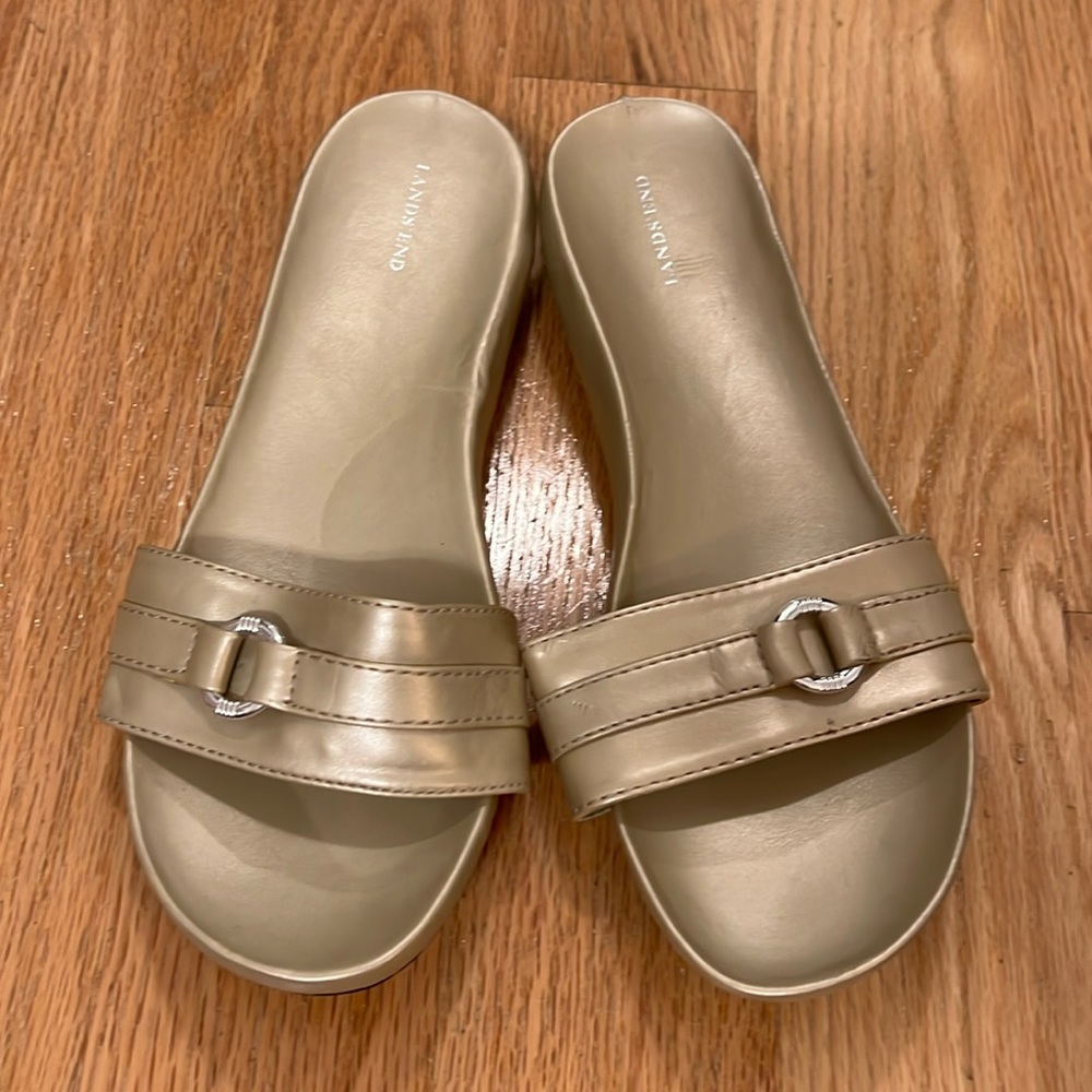 Land’s End Gold Sandals